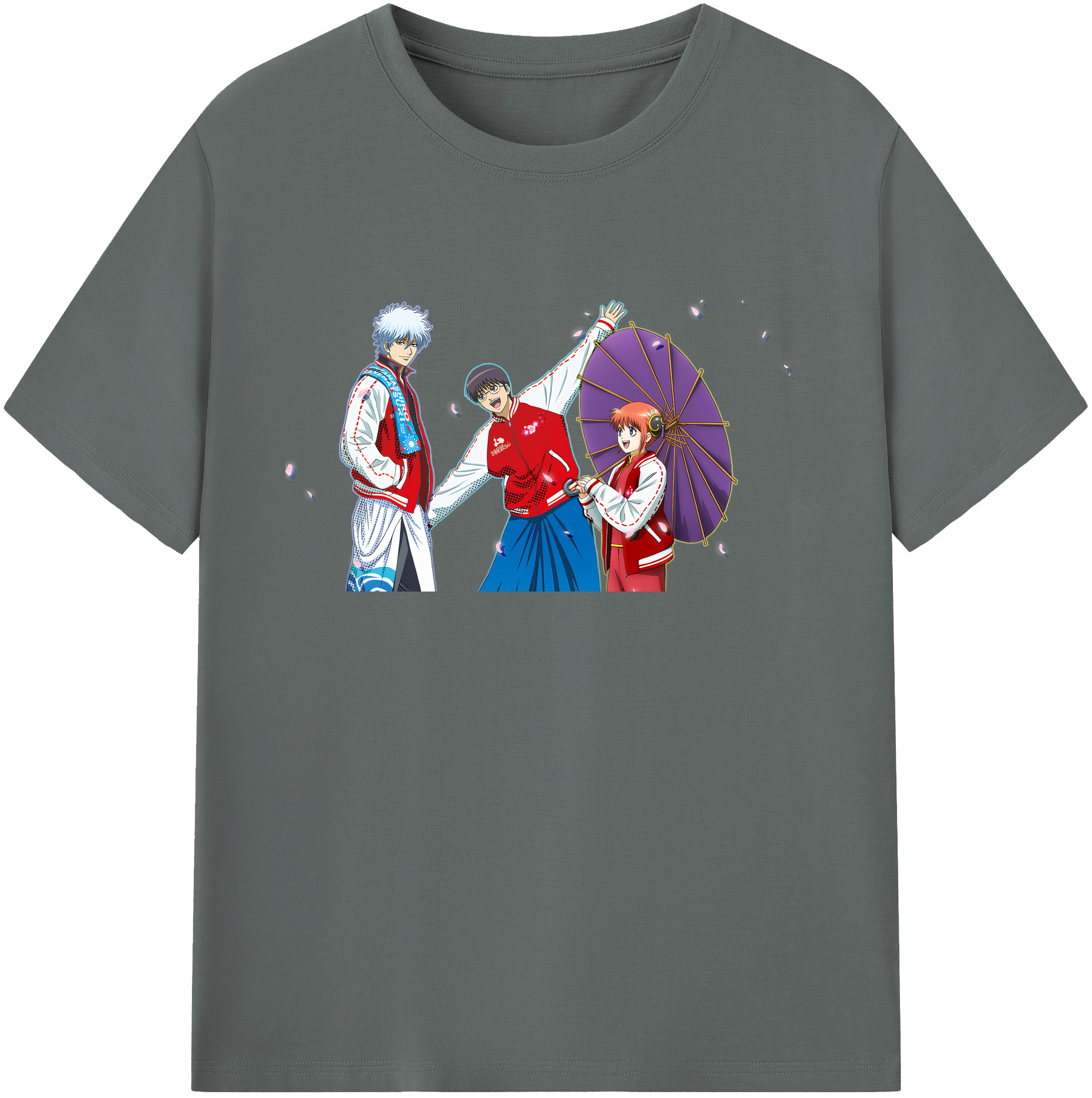 （画像用） ぎんたま 坂田銀時（さかたぎんとき） 神楽 志村新八（しむら しんぱち） GINTAMA Sakata Gintoki Kagura Shimura Shinpachi 綿100％ メンズ半袖Tシャツ｜肌触りやわらか＆通気性